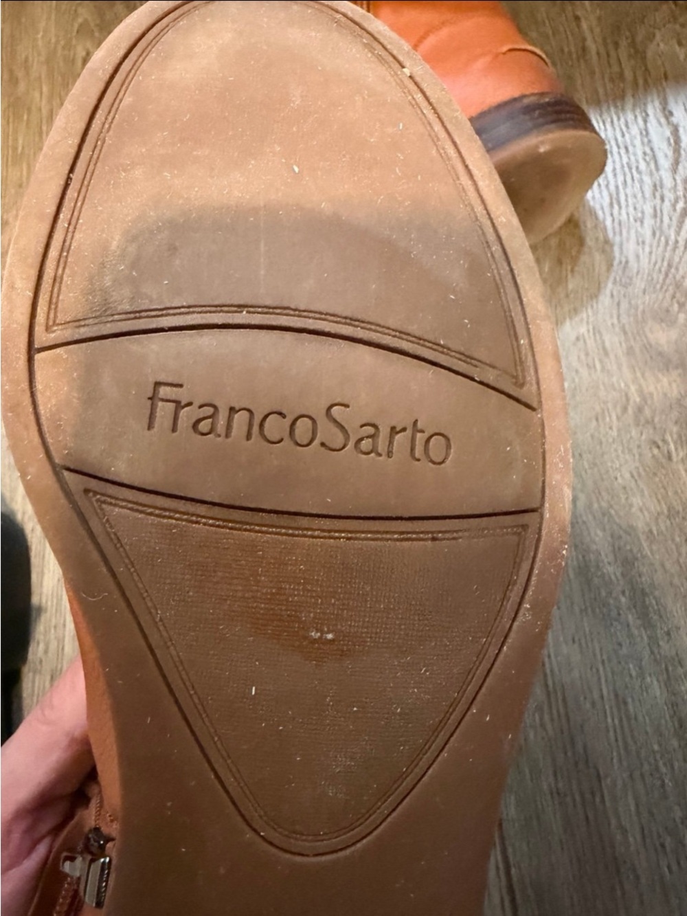 Franco Sarto Women’s Burnt Orange Leather Ankle Boots Size 10 - Picture 7 of 10